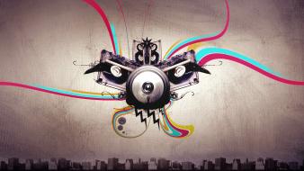 Abstract music turntable wallpaper