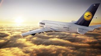 Airbus a380800 lufthansa airplanes wallpaper