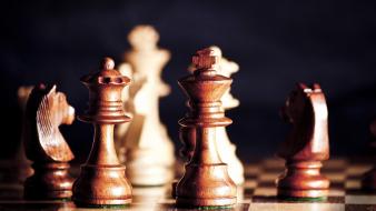 Chess pieces macro wallpaper