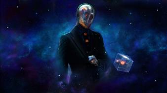 Dan luvisi abstract cubes outer space suit wallpaper