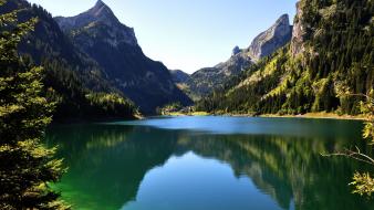 Lakes landmark landscapes nature reflections wallpaper