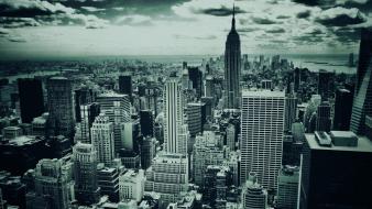 New york city cityscapes monochrome skylines wallpaper