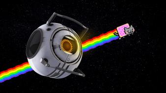 Nyan cat portal 2 space core wallpaper