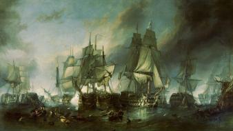 Trafalgar william clarkson stanfield battles paintings pirates wallpaper