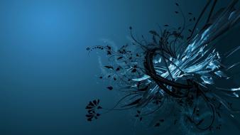 Abstract blue dark explosions wallpaper