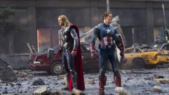 Evans hemsworth marvel comics the avengers movie wallpaper