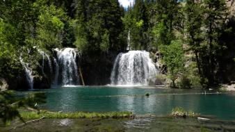 Forests landscapes waterfalls wallpaper