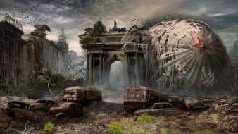 Moscow artwork postapocalyptic wallpaper