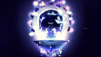 Abstract diamonds light bulbs skulls wallpaper