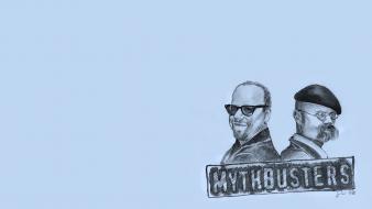 Adam savage discovery channel jamie hyneman mythbusters blue wallpaper