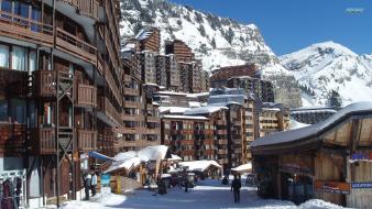 Alps france cityscapes mountains resort wallpaper