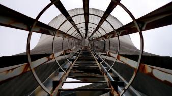 Architecture buildings construction industrial plants ladder wallpaper
