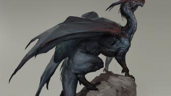 Artwork dragons fantasy art simple background wings wallpaper