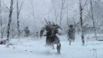 Assassins creed 3 artwork drawings forests wallpaper