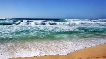 Beaches sea wall waves wallpaper