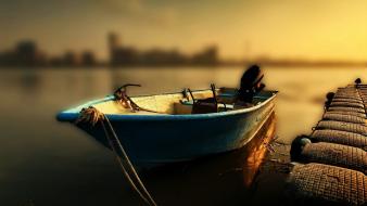 Boats docks tiltshift water wallpaper