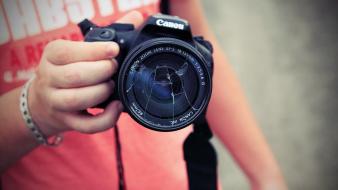 Canon cameras hands lens photographers wallpaper