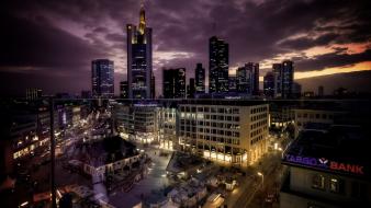 Cityscapes frankfurt am main skyscrapers towns wallpaper