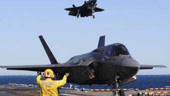 F35 lightning ii aircraft carriers military wallpaper
