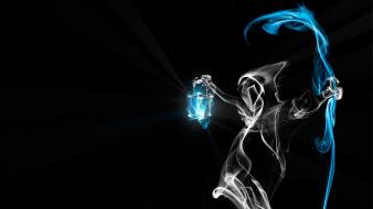 Fantasy art grim reapers lanterns smoke wallpaper