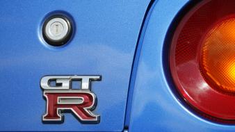 Gtr nissan skyline r34 back view blue wallpaper
