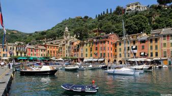 Italy houses port portofino wallpaper