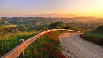 Italy sun fields landscapes mountains