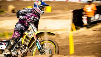 James stewart suzuki dirtbike motocross multicolor wallpaper