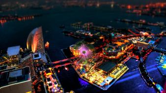 Minato mirai 21 yokohama amusement park architecture wallpaper