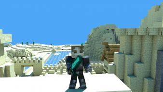 Minecraft steve cinema 4d cityscapes sand wallpaper