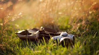 Cameras grass objects wallpaper