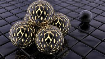 3d view abstract black spheres egg wallpaper wallpaper