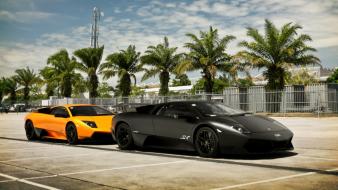 Black orange lamborghini murcielago murciélago lp670-4 sv wallpaper