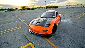 Cars vehicles drifting tuned mazda rx7 wallpaper