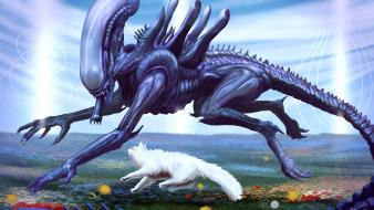 Cats animals xenomorph artwork alien wallpaper
