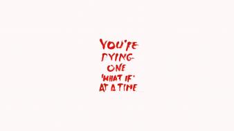 Death minimalistic typography doubt white background wallpaper