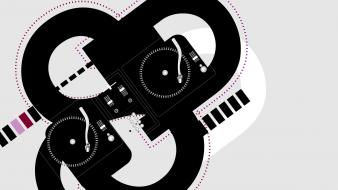 Music vector turntables wallpaper