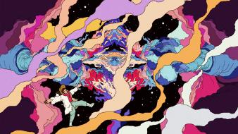 Outer space multicolor smoke surreal psychedelic artwork wallpaper
