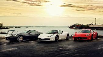 Sunset red white ferrari 458 italia california gt3 wallpaper