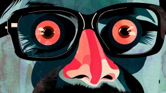 Vector glasses alternative art artwork water paint absurd wallpaper