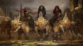 Art grunt artwork 3 krogan riding wrex wallpaper