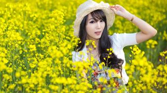 Asians korean im soo yeon black hair wallpaper