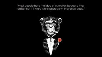 Black and white quotes monkeys background wallpaper