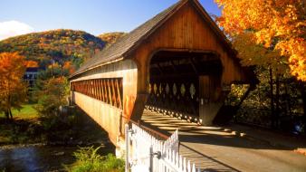 Bridges woodstock vermont covered bridge wallpaper