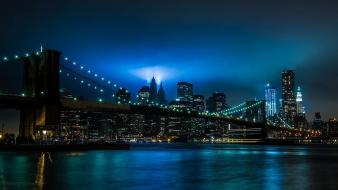 Cityscapes brooklyn bridge citylights wallpaper