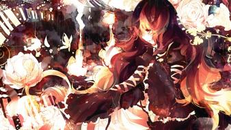 Eyes black scrolls hijiri byakuren bicolored butterflies wallpaper