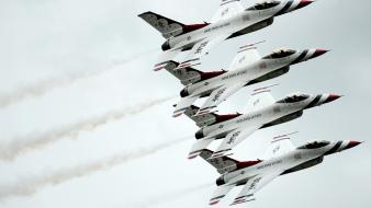 Fighting falcon aviation thunderbirds (squadron) formation flying wallpaper