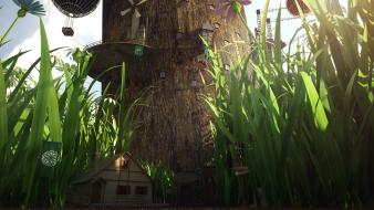 Green grass fantasy art wallpaper