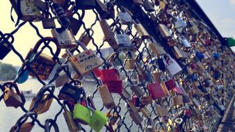 Love fences padlock locks wallpaper