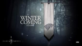 Of thrones is coming banner house stark wallpaper